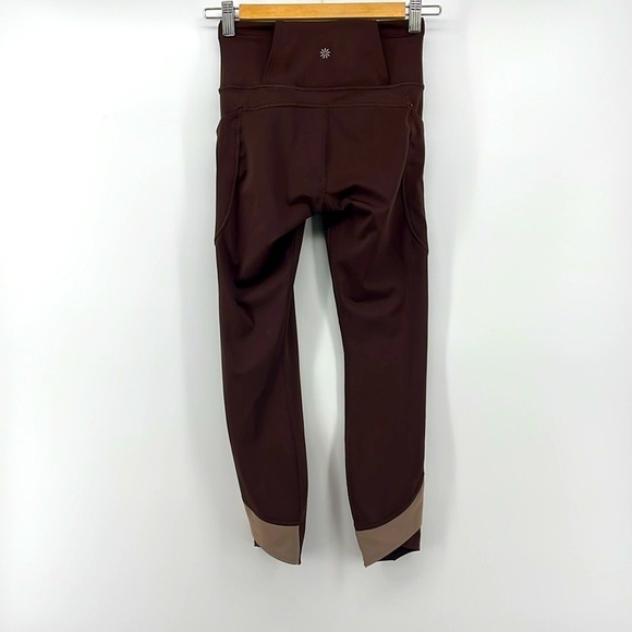 Athleta Ultimate Stash Craft Toasted Brown Colorblock 7/8 Tight Leggings Size XS - Picture 5 of 14